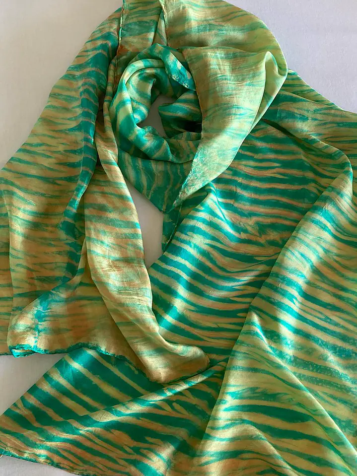 Pañuelo seda arashi verde 4