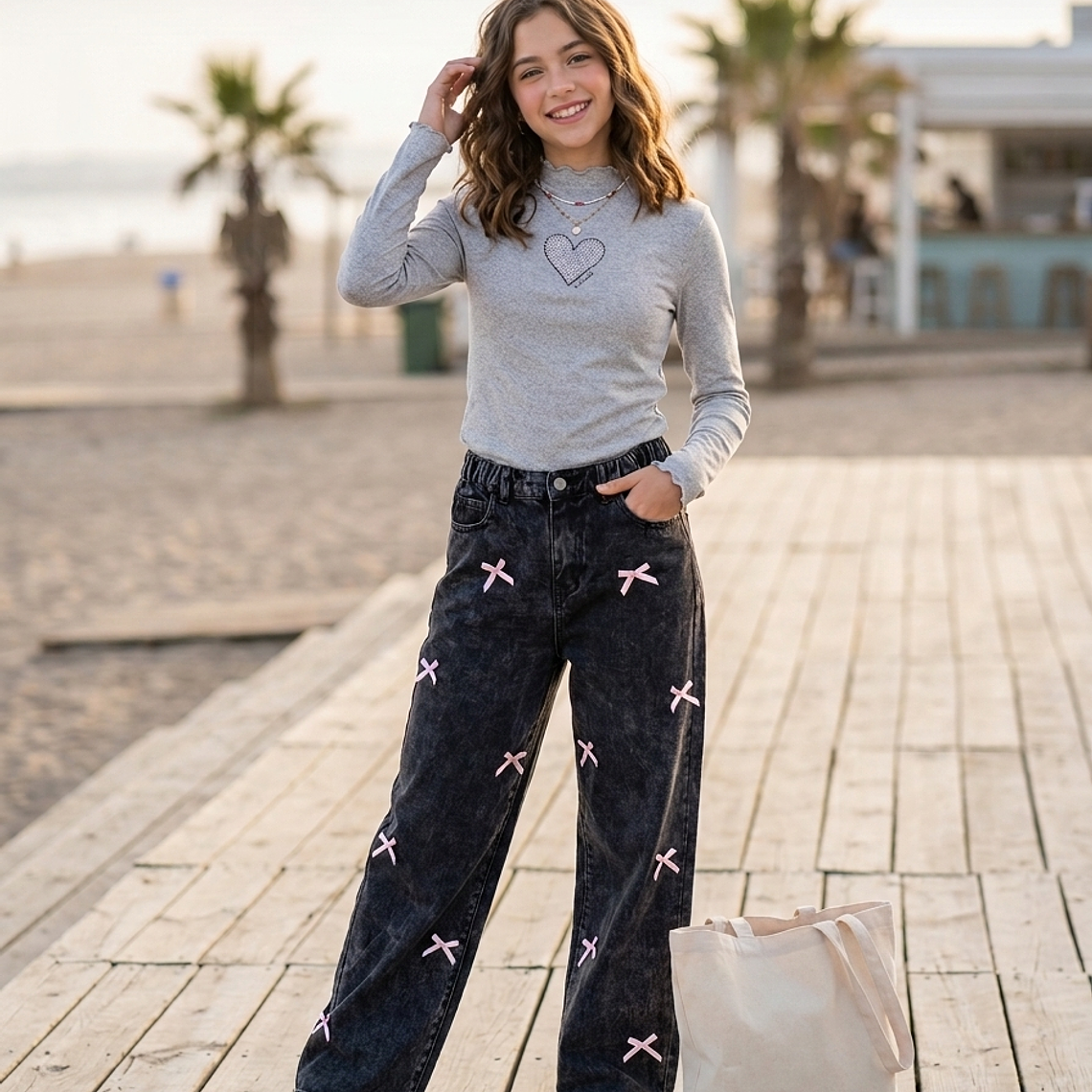 CONJUNTO JEANS OSCURO + CAMISETA  1