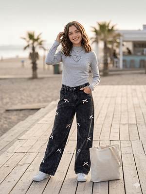 CONJUNTO JEANS OSCURO + CAMISETA 