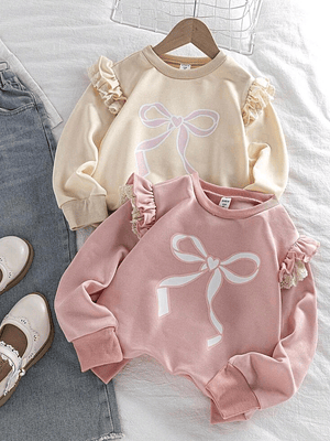 PACK DE 2 POLERONES CON ESTAMPADO DE LAZOS COQUETTE 