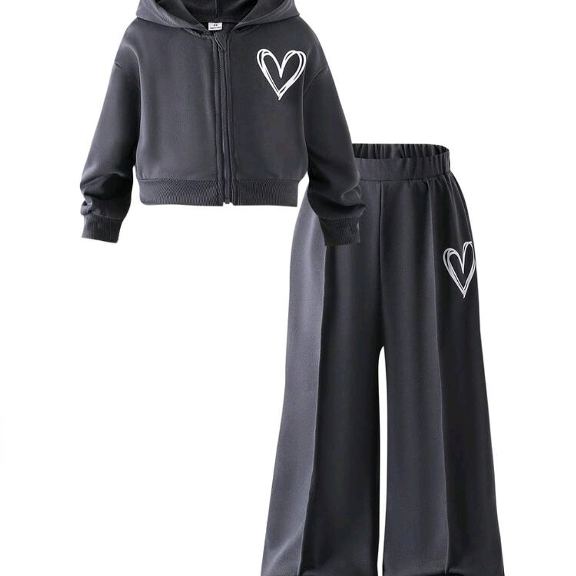 CONJUTO DE 2 PIEZAS CON ESTAMPADO DE CORAZON  1