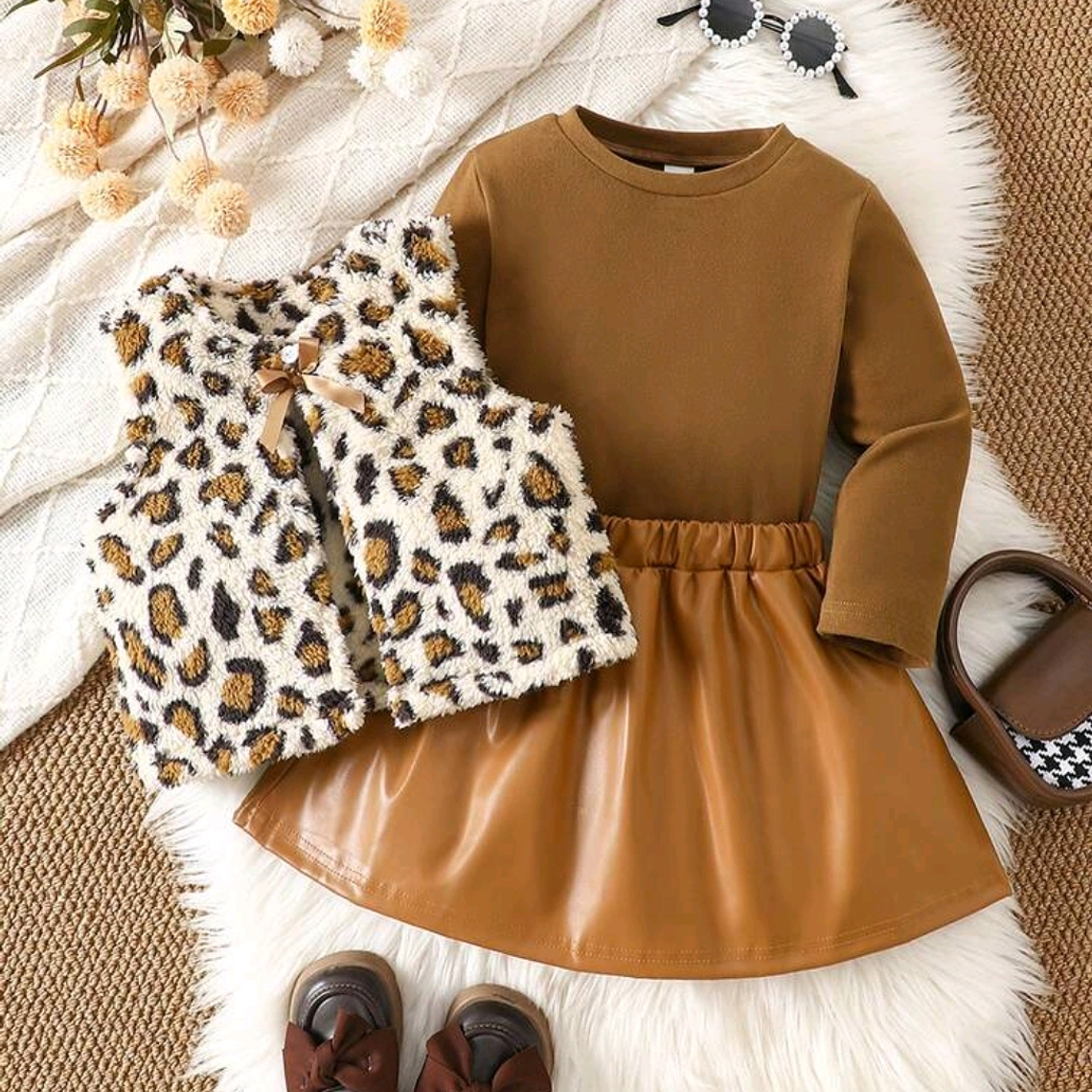 CONJUNTO DE 3 PIEZAS CON ESTAMPADO ANIMAL PRINT  1