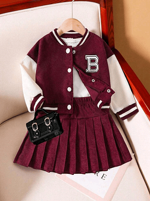 SET DE 2 PIEZAS CON ESTAMPADO DE LETRAS 