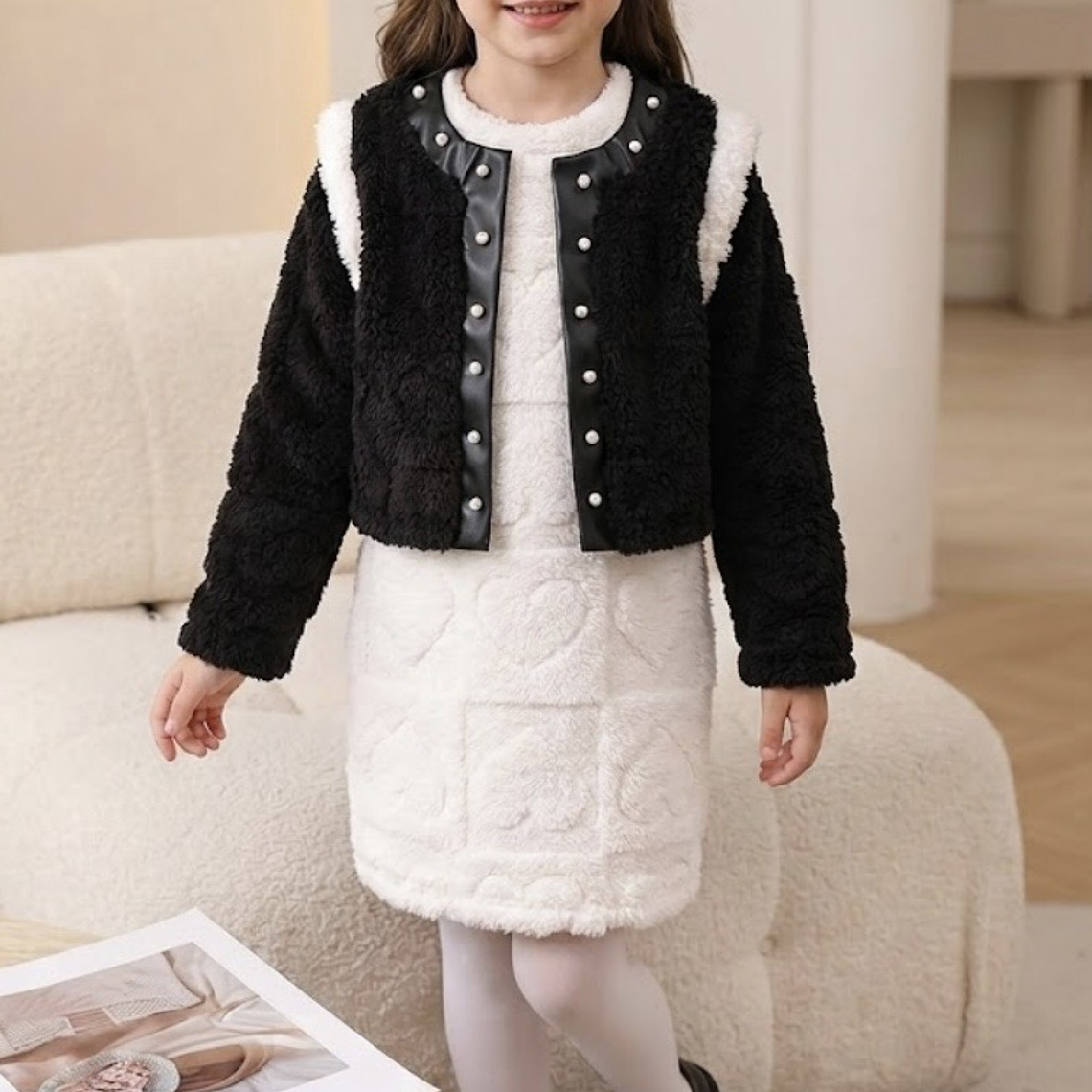 CHAQUETA DE POLAR SIN MANGAS + VESTIDO 1