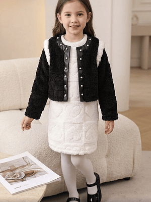 CHAQUETA DE POLAR SIN MANGAS + VESTIDO