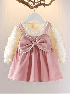 VESTIDO DE NIÑA ESTILO COQUETTE 