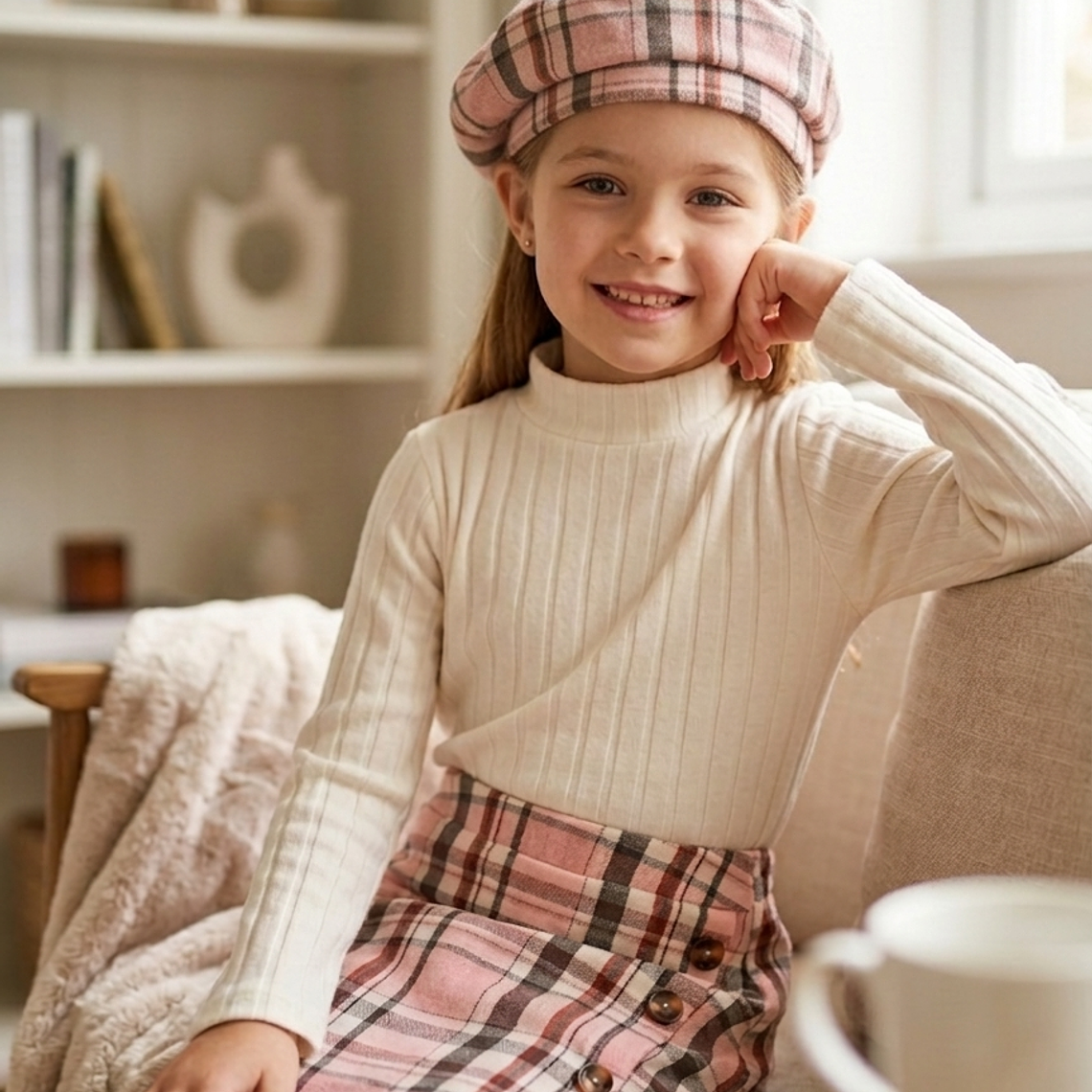 CONJUTO DE 3 PIEZAS CON ESTAMPADO DE CUADROS  1