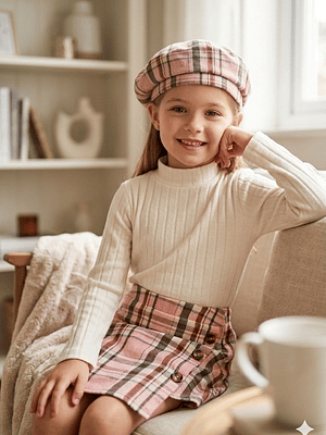 CONJUTO DE 3 PIEZAS CON ESTAMPADO DE CUADROS 