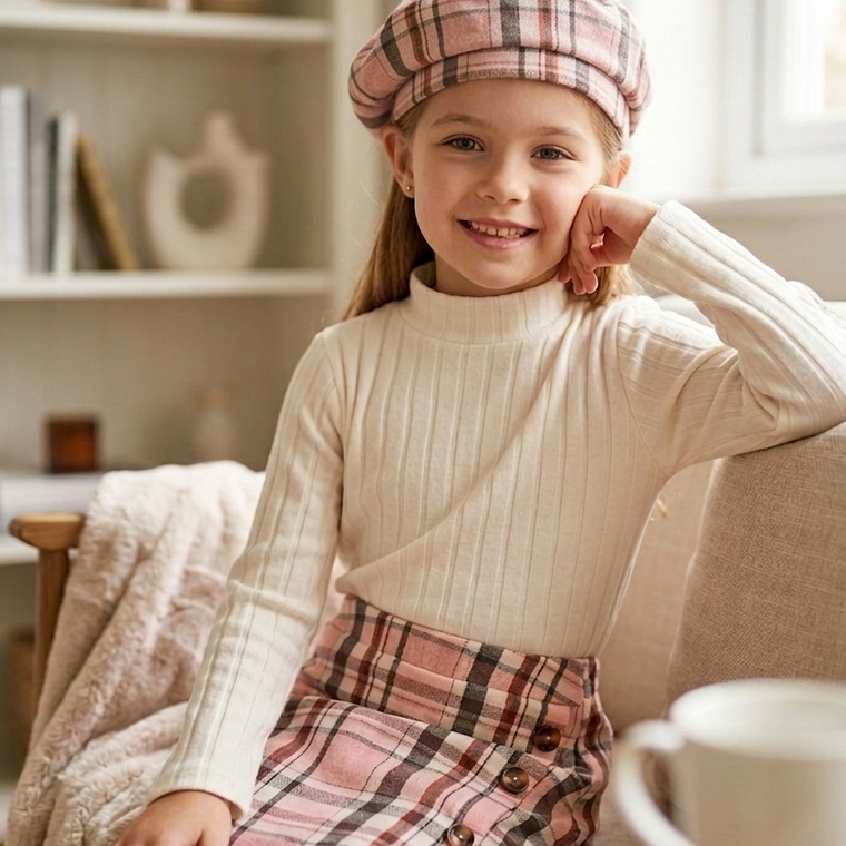 CONJUTO DE 3 PIEZAS CON ESTAMPADO DE CUADROS  1