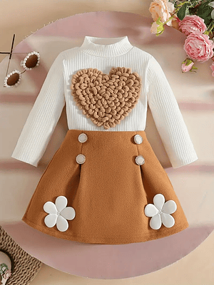 CONJUTO DE 2 PIEZAS CON APLICACION EN 3D 