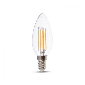 Lâmpada LED vela de filamento 4W 2700K E14 DIM V-TAC