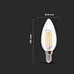 Lâmpada LED vela de filamento 4W E14 V-TAC - Thumbnail 2