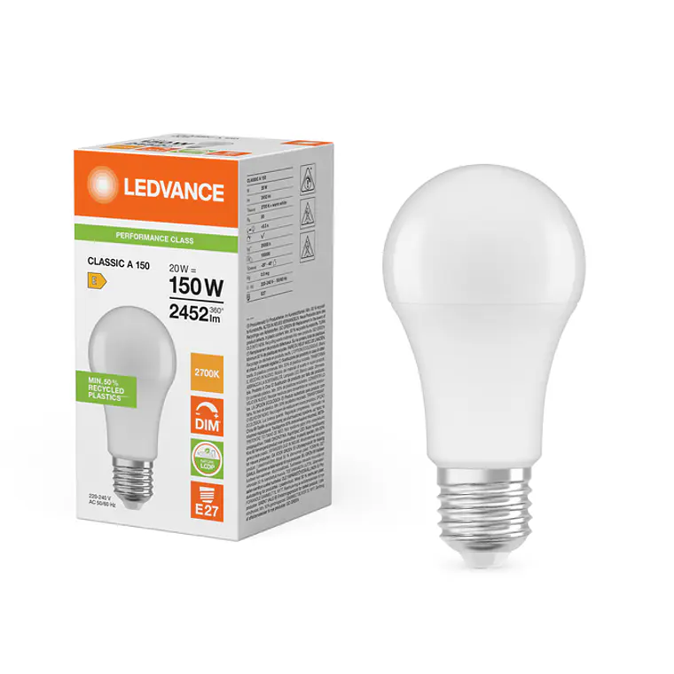 Lâmpada LED Classic A 150 DIM P 20W 827 E27 FR Ledvance 3