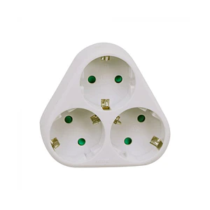 Adaptador de 3 vias c/contacto de terra 10/16A 250V V-TAC