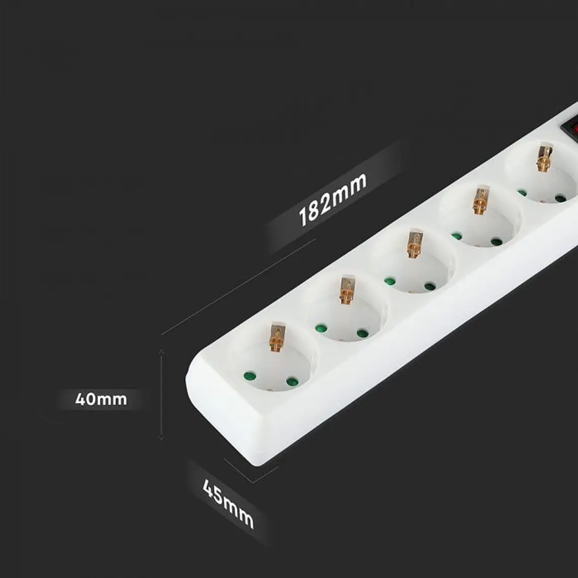 Extensão de 5 vias c/interruptor 3G1.5mm² X 1.5m IP44 V-TAC 4