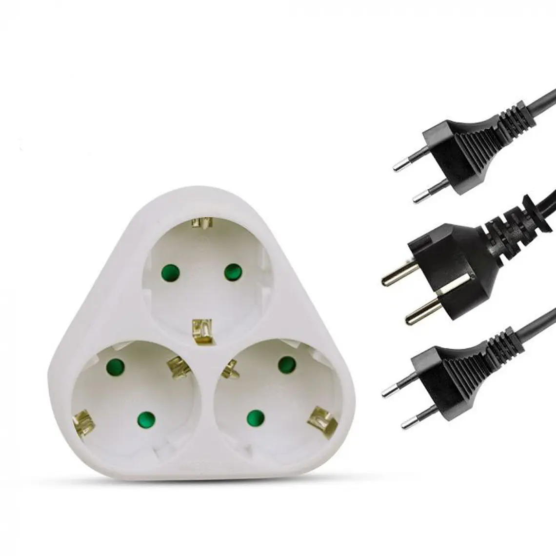 Adaptador de 3 vias c/contacto de terra 10/16A 250V V-TAC 3