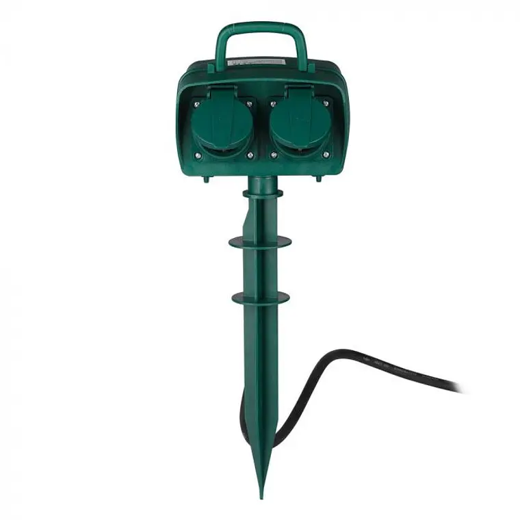 Tomada estaca jardim, 2 vias c/temporizador 3G1.5mm² X 3m IP44 V-TAC 2