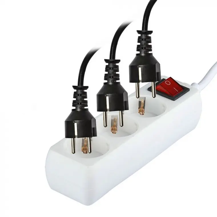 Extensão de 3 vias c/interruptor 3G1.5mm² X 1.5m V-TAC 5