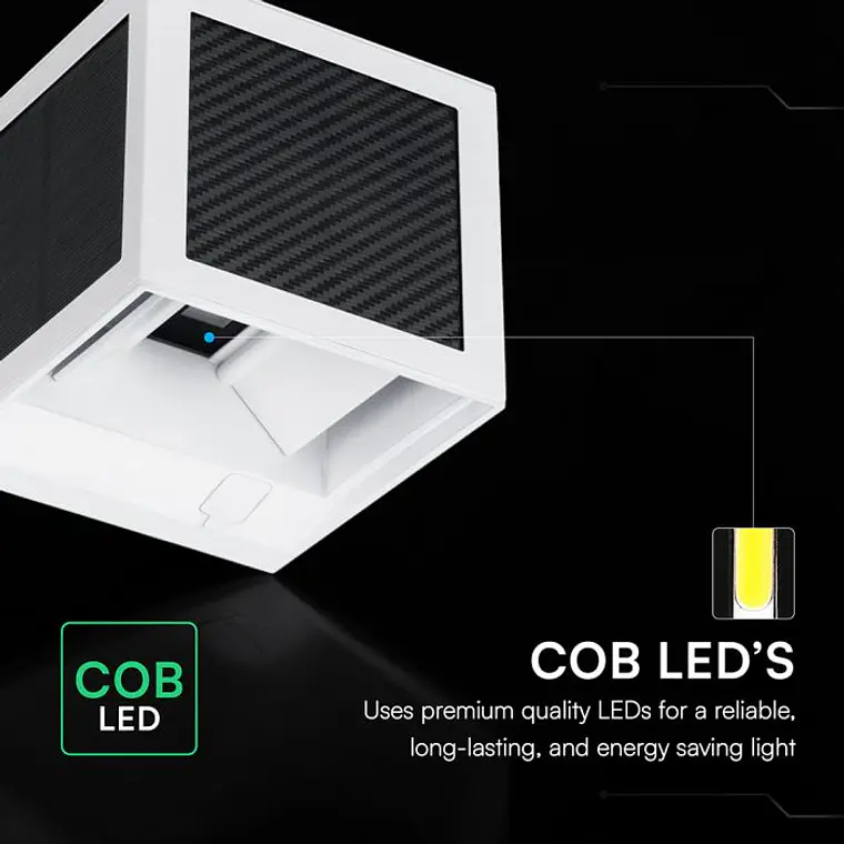 Aplique de parede solar LED 9W c/sensor PIR 3IN1 IP65 Branco V-TAC 3