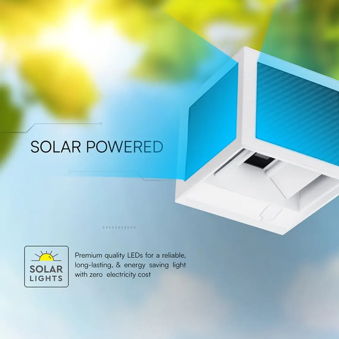 Aplique de parede solar LED 9W c/sensor PIR 3IN1 IP65 Branco V-TAC 4