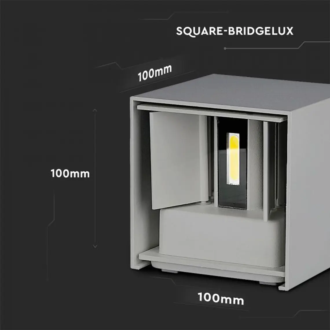Aplique de parede Bridgelux 5W c/chip SMD Cinzento V-TAC 6