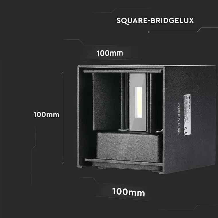 Aplique de parede Bridgelux 5W c/chip SMD Preto V-TAC 6