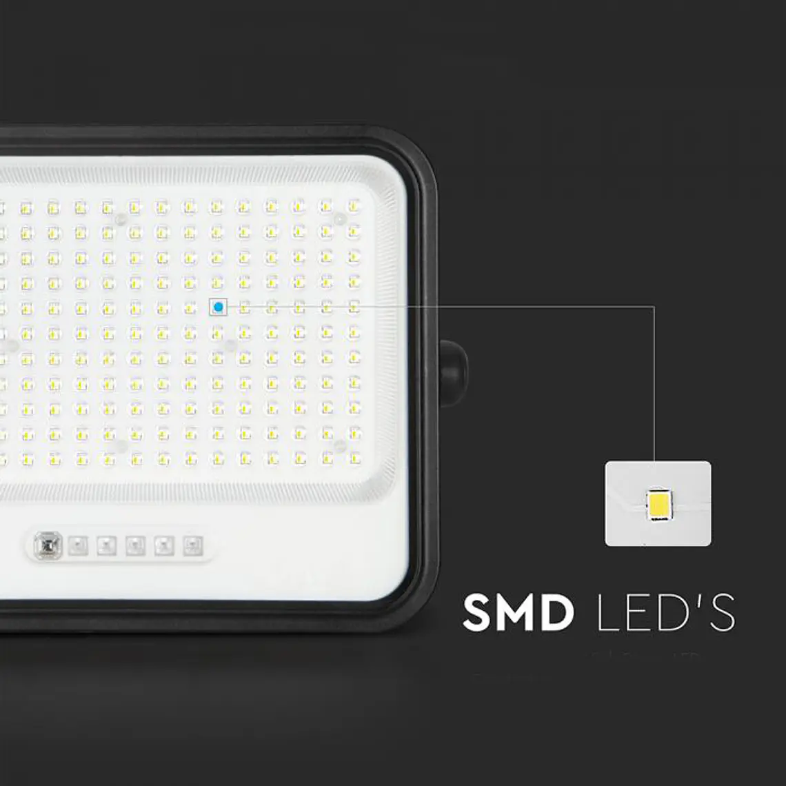 Projetor LED 40W c/Painel solar CCT:7IN1 Indicador bateria Preto V-TAC 4