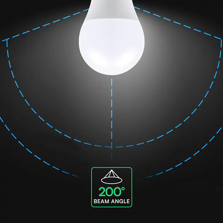 Lâmpada LED Plastic 15W A65 6500K E27 200° chip CREE V-TAC 3