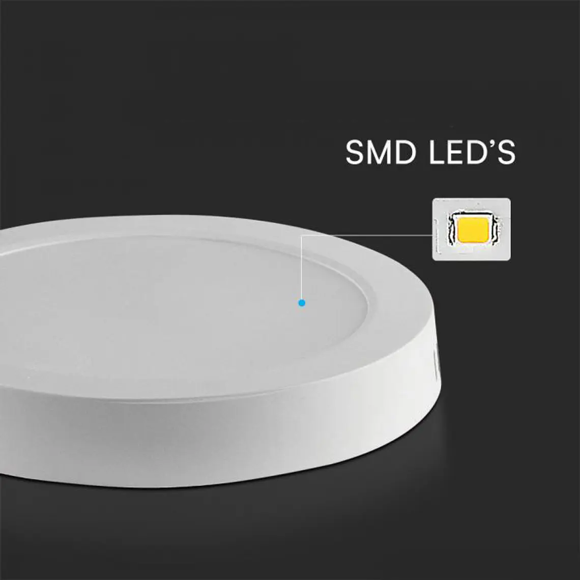Downlight saliente redondo 24W Chip Samsung 4000K 288mm V-TAC 3