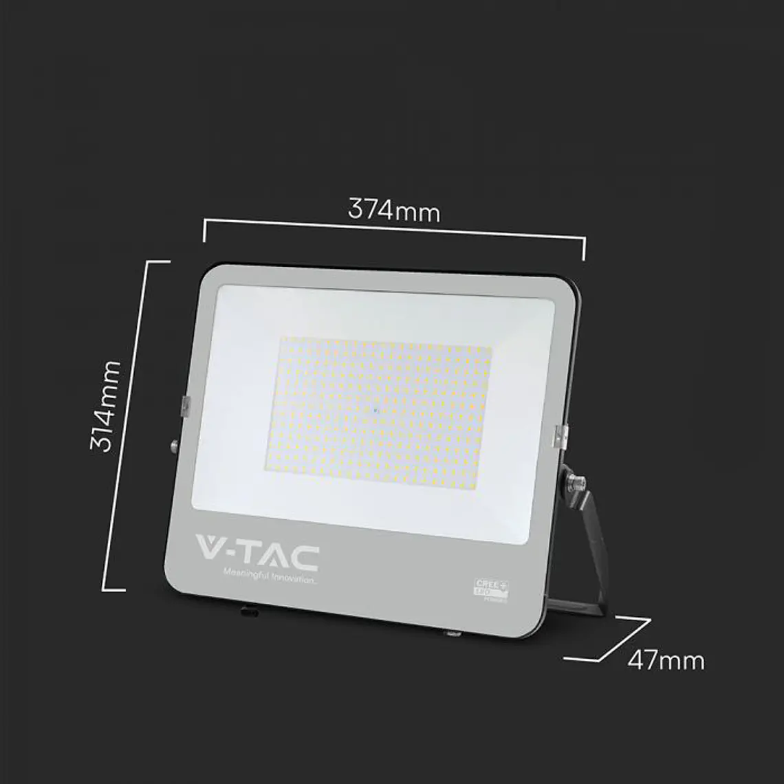 Projetor 200W LED Chip CREE 135LM/W 1m cabo 6YRS WTY IP65 Corpo Preto V-TAC 3