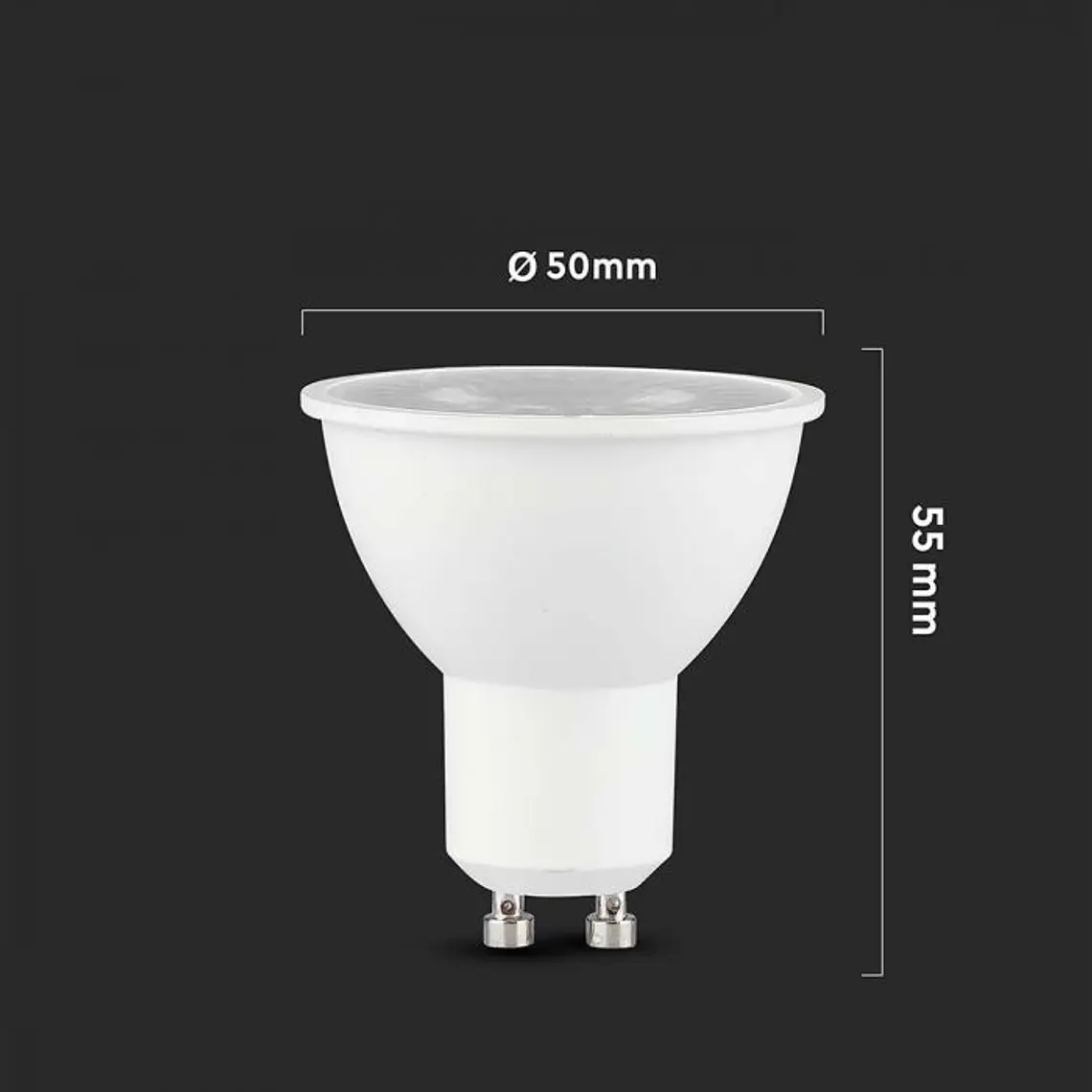 Lâmpada LED Plastic Spotlight CREE Chip 7.5W GU10 3000K 38° V-TAC 3