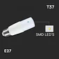 Lâmpada LED Plastic Samsung Chip 7.5W 3000K T37 E27 V-TAC - Thumbnail 5