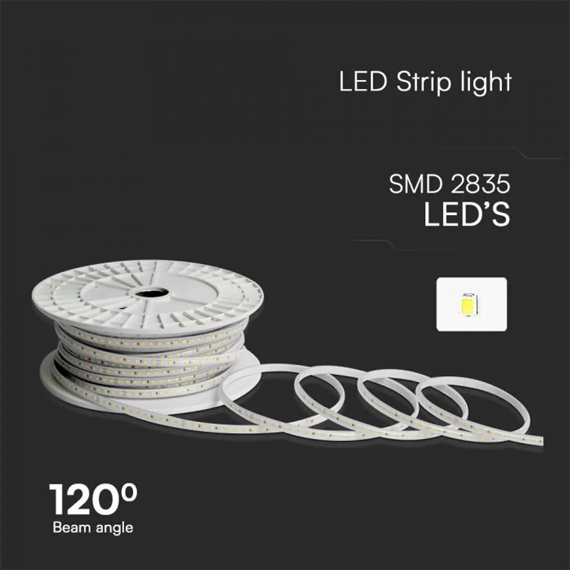Fita LED 121 10.5W/M 6500K 220V IP65 V-TAC 3