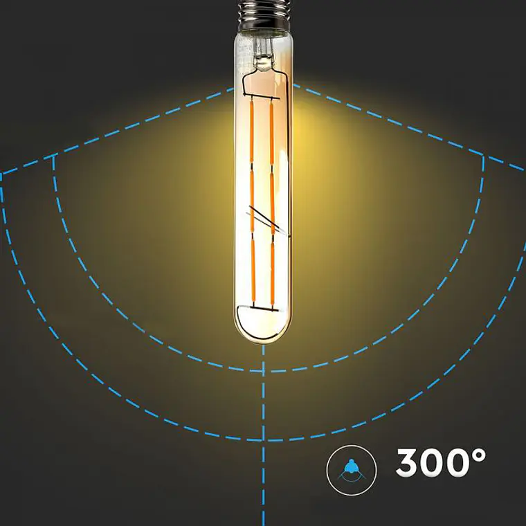 Lâmpada LED de filamento T30 6W 2200K E27 âmbar V-TAC 3