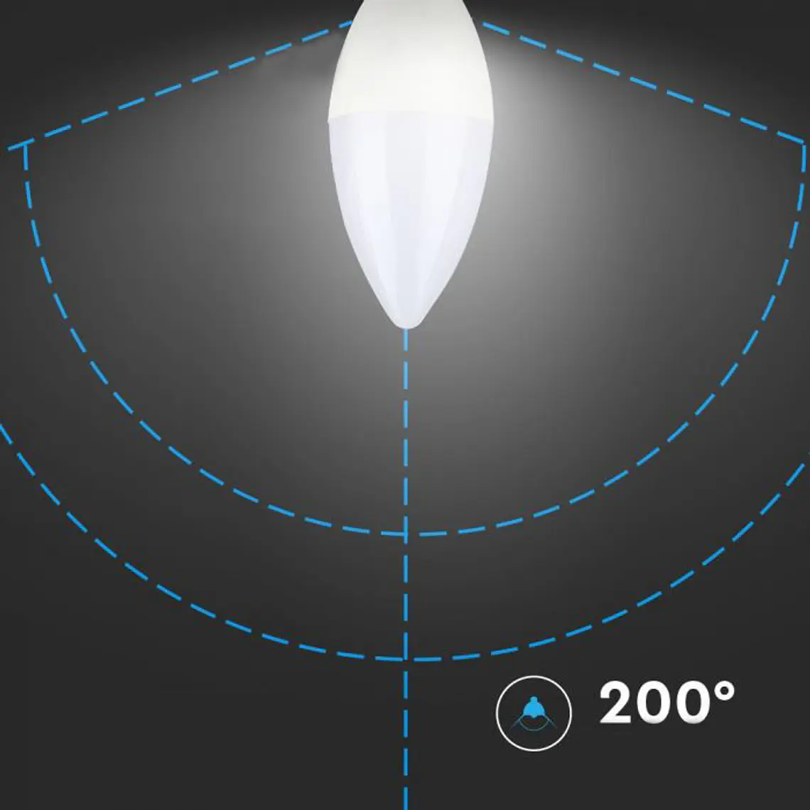 Lâmpada LED vela Plastic Chip Samsung 7W E14 V-TAC 5