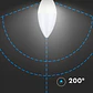 Lâmpada LED vela Plastic Chip Samsung 7W E14 V-TAC - Thumbnail 5