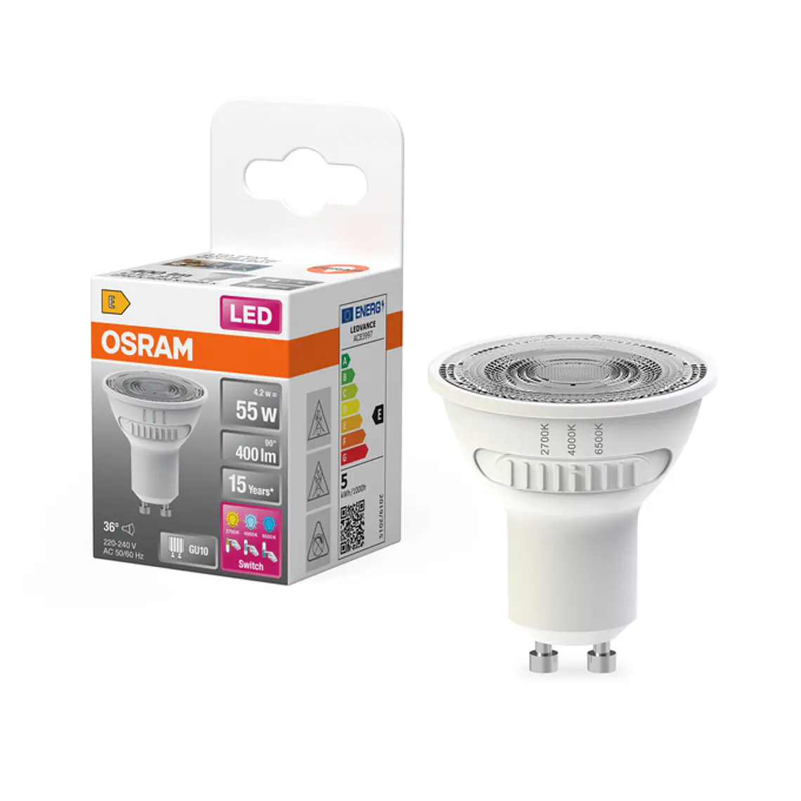 Lâmpada LED Star PAR16 55 CCT Select 4.2W 827/840/865 GU10 36° Ledvance 3