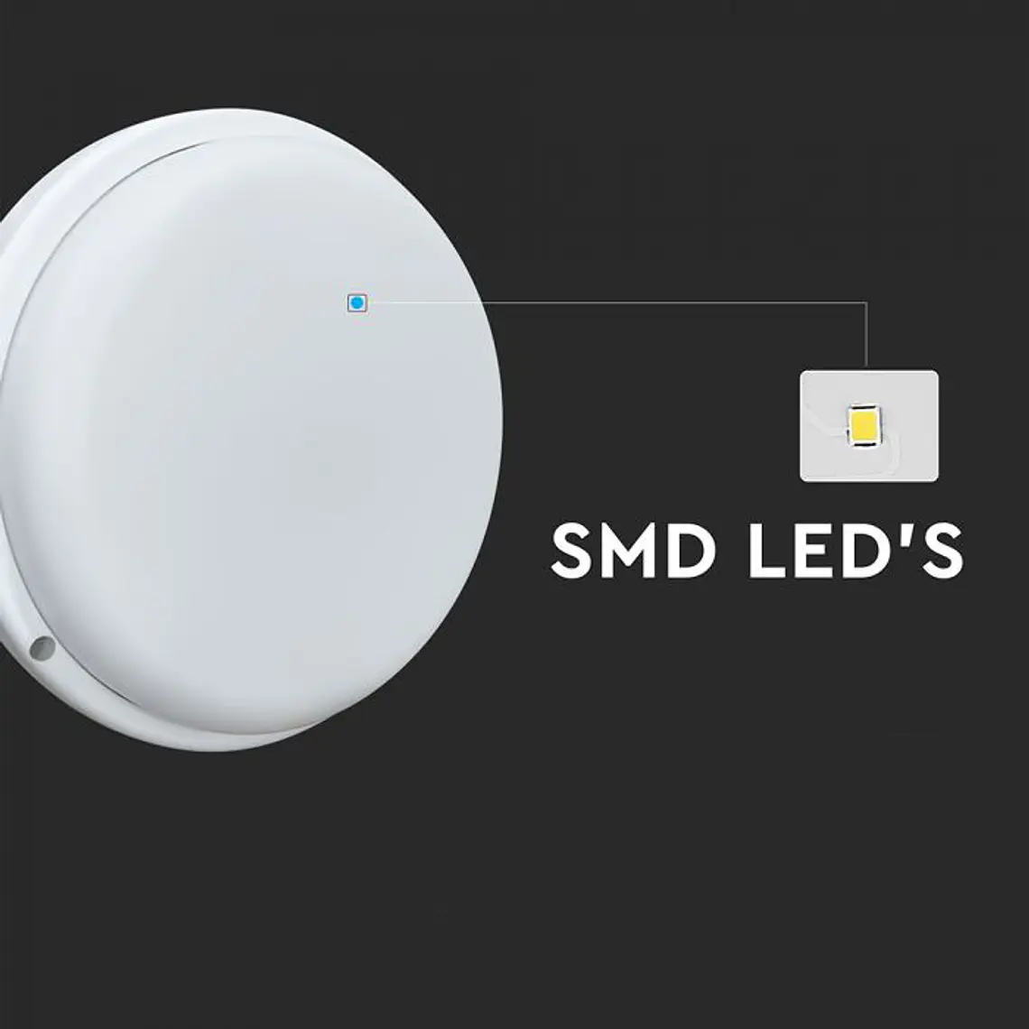 Plafon Bulkhead LED 24W 6500K 240mm IP54 V-TAC 4