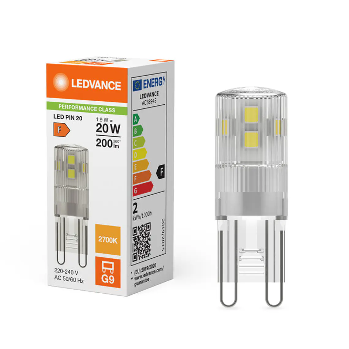 Lâmpada LED PIN 20 P 1.9W 827 CL G9 300° Ledvance 3