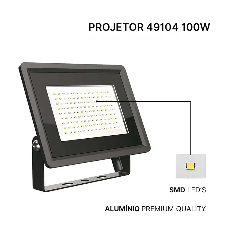 Projetor 49104 100W SMD F-CLASS Corpo Preto V-TAC 3