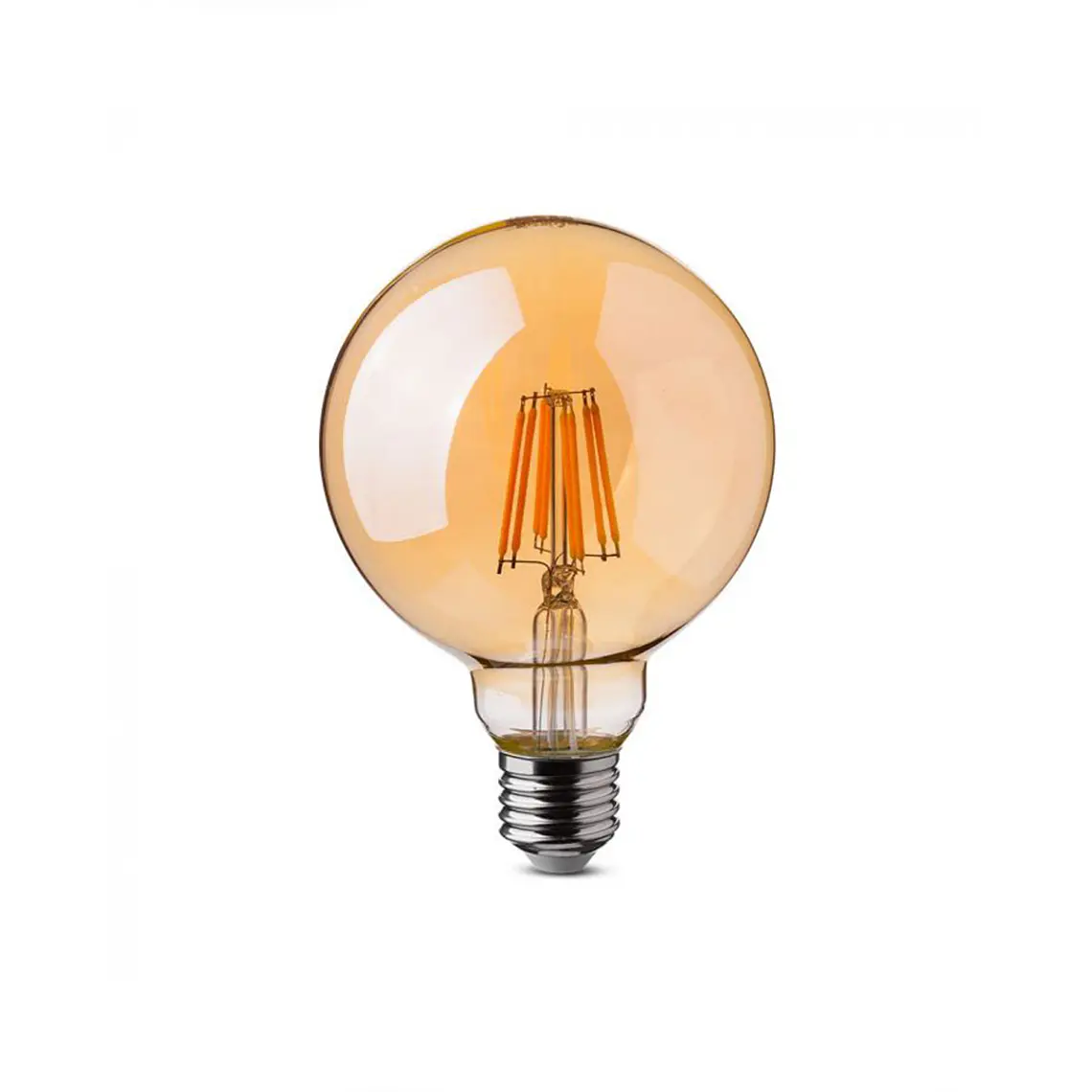 Lâmpada LED de filamento 8W 2200K E27 G125 DIM âmbar V-TAC 1