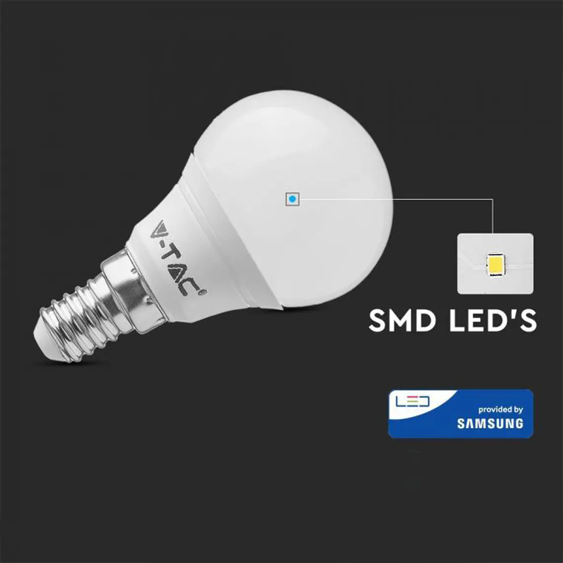 Lâmpada LED 4W E14 P45 V-TAC 4