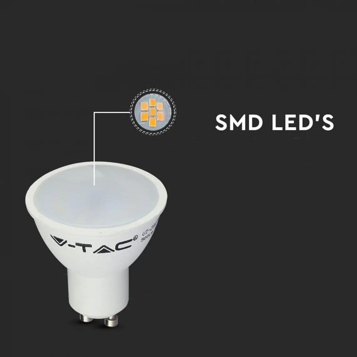 Lâmpada LED 4.5W SMD Spotlight GU10 110° V-TAC 5