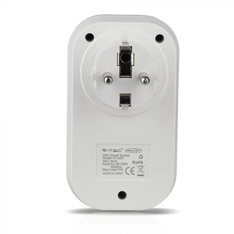 Tomada c/WIFI Plug EU, trabalha c/Amazon Alexa & Google Home V-TAC 3