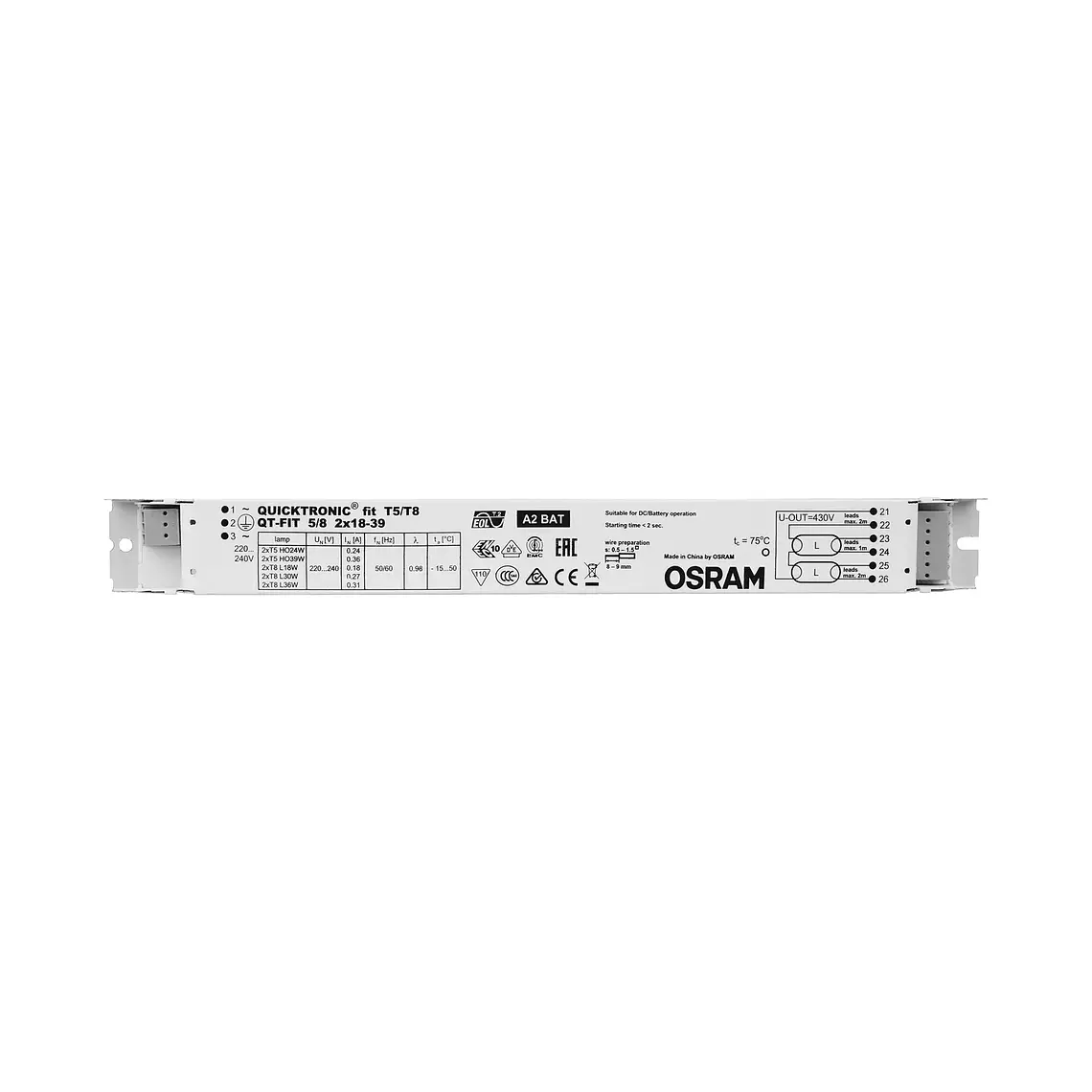 Balastro QT-FIT 5/8 2X18-39 Osram 2