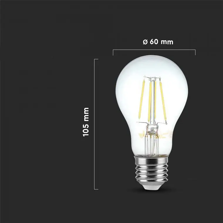 Lâmpada LED de filamento 6W A60 3000K E27 V-TAC 2