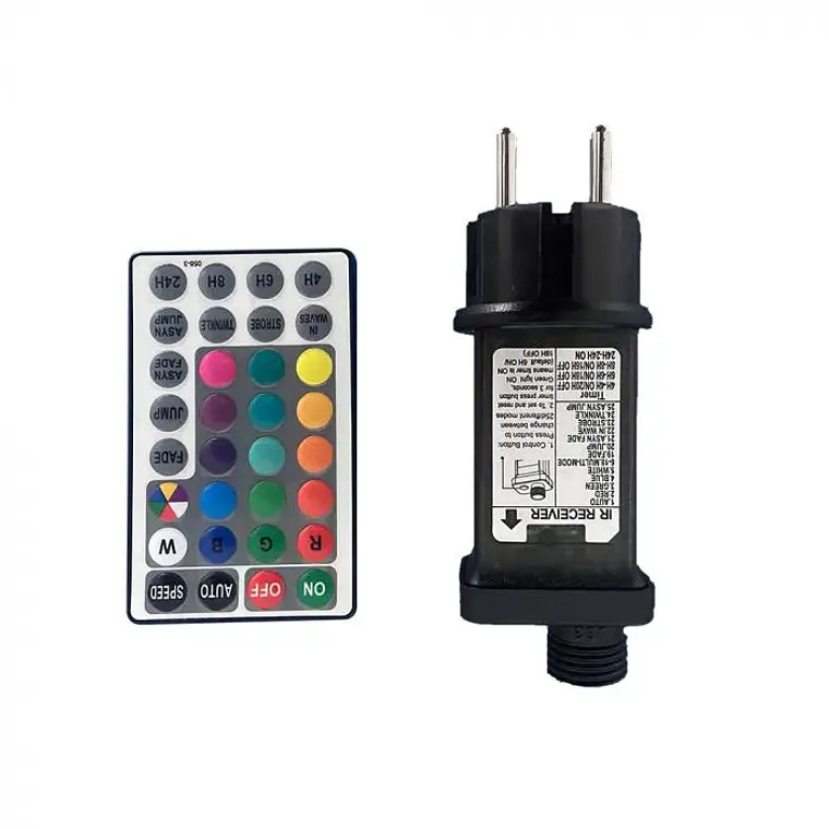 Conjunto de luzes c/controlo remoto EU PLUG RGB V-TAC 5