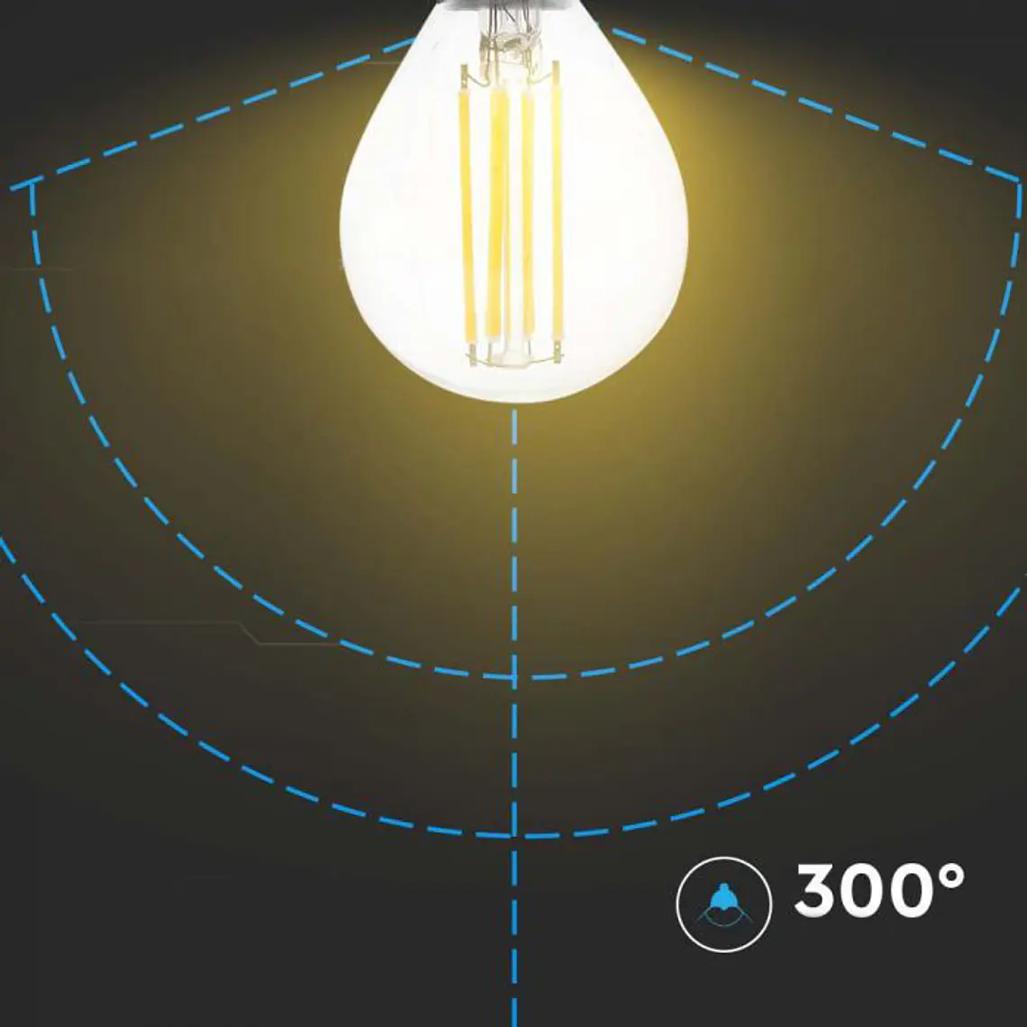 Lâmpada LED de filamento 4W 3000K E14 P45 V-TAC 3