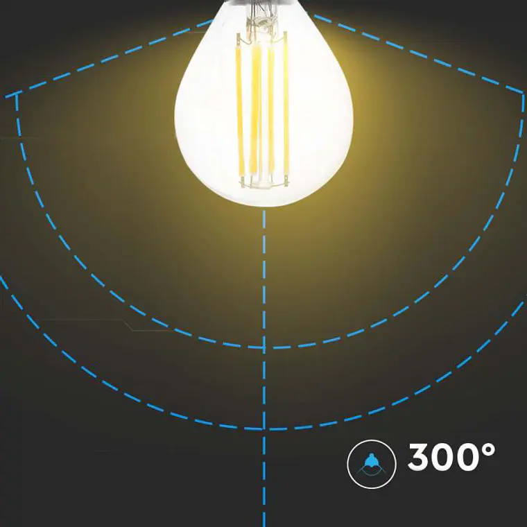 Lâmpada LED de filamento 4W 3000K E14 P45 V-TAC 3