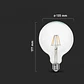 Lâmpada LED 6W 6400K E27 G125 CL V-TAC - Thumbnail 2